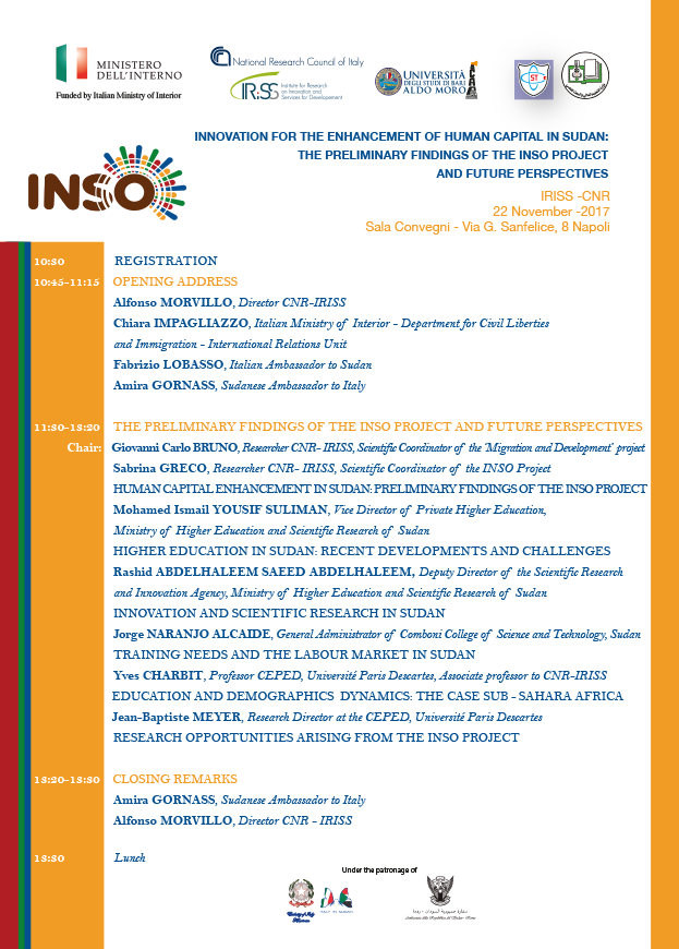 Innovation For The Enhancement Of Human Capital In Sudan: The Preliminary Findings Of The Inso Project And Future Perspectives