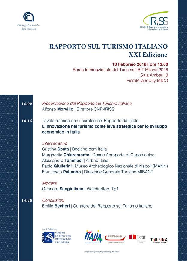 Presentazione del Rapporto sul Turismo Italiano (XXI EDIZIONE - 2016/2017)