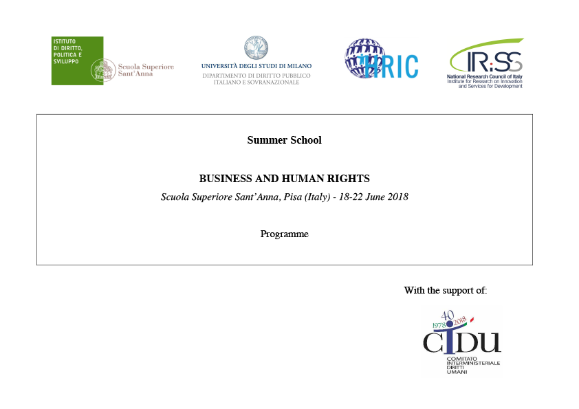 Business and Human Rights Summer School 2018