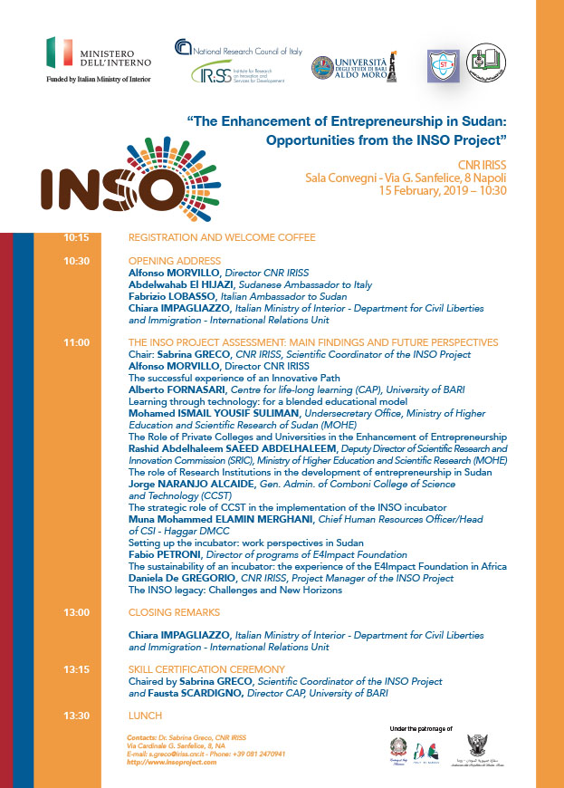 The Enhancement of Entrepreneurship in Sudan: Opportunities from the INSO Project