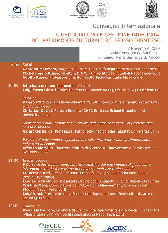 Convegno Internazionale su “Riuso adattivo e gestione integrata del patrimonio culturale religioso dismesso”