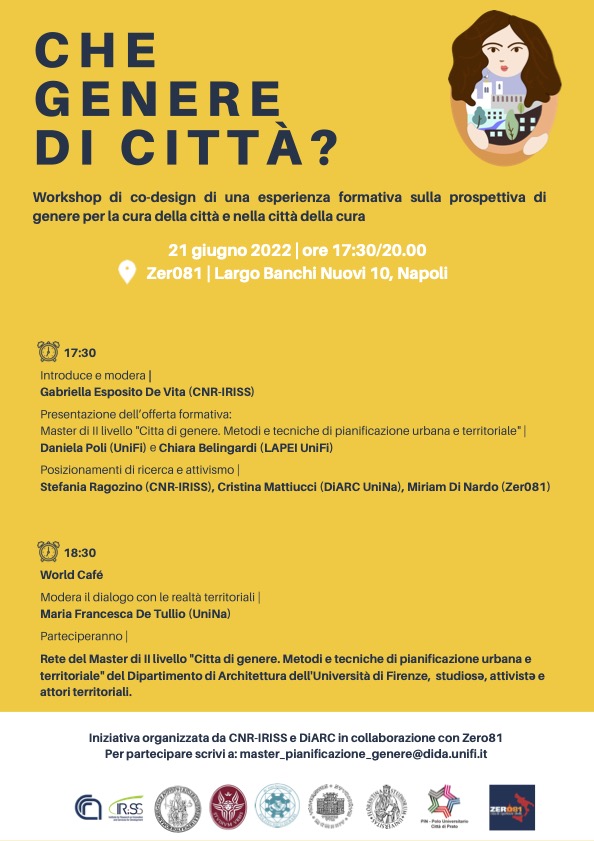 Che Genere di Città? Workshop di co-design di una esperienza formativa sulla prospettiva di genere per la cura della città e nella città della cura