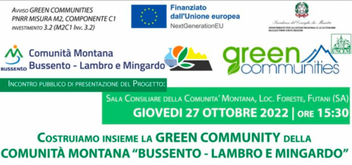 Costruiamo insieme la Green Community della Comunità Montana "Bussento - Lambro e Mingardo"