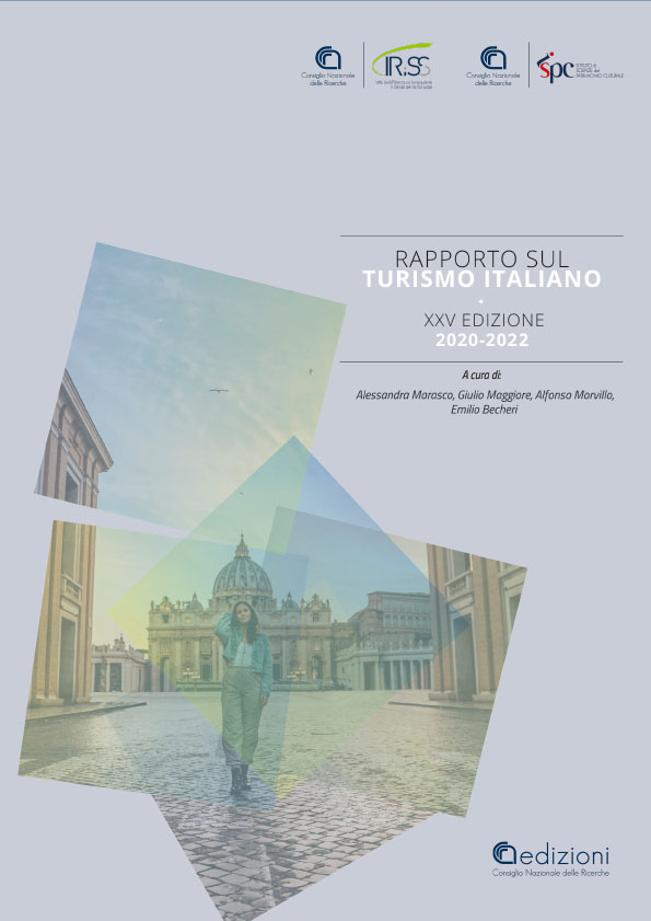 Copertina del Rapporto sul Turismo Italiano XXV Edizione 2020-2022