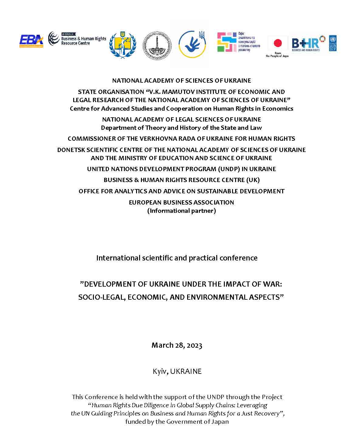 Development of Ukraine under the Impact of War: Socio-Legal, Economic, and Environmental Aspects