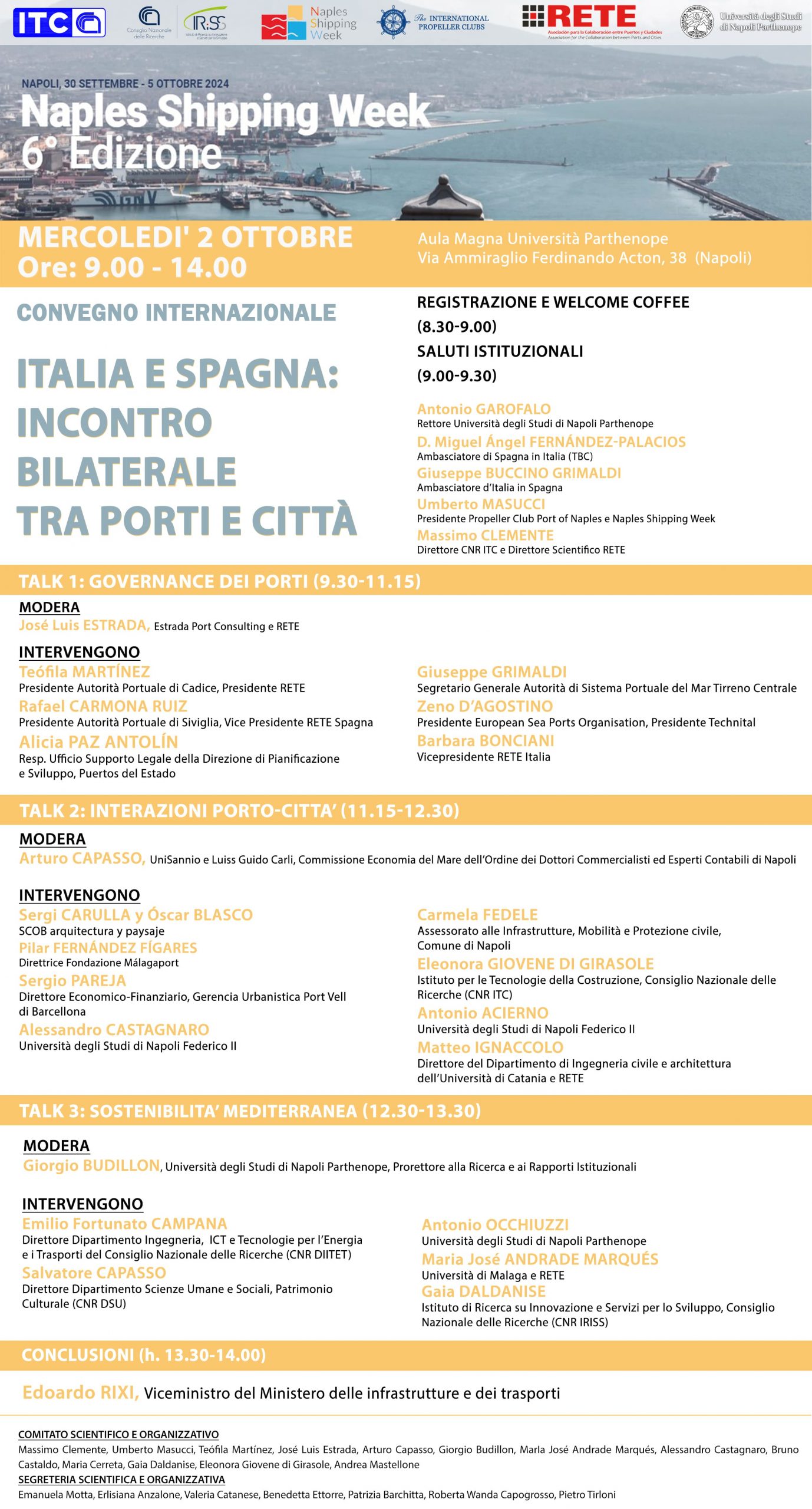 Convegno Internazionale "Italia e Spagna: Incontro Bilaterale tra Porti e Città"