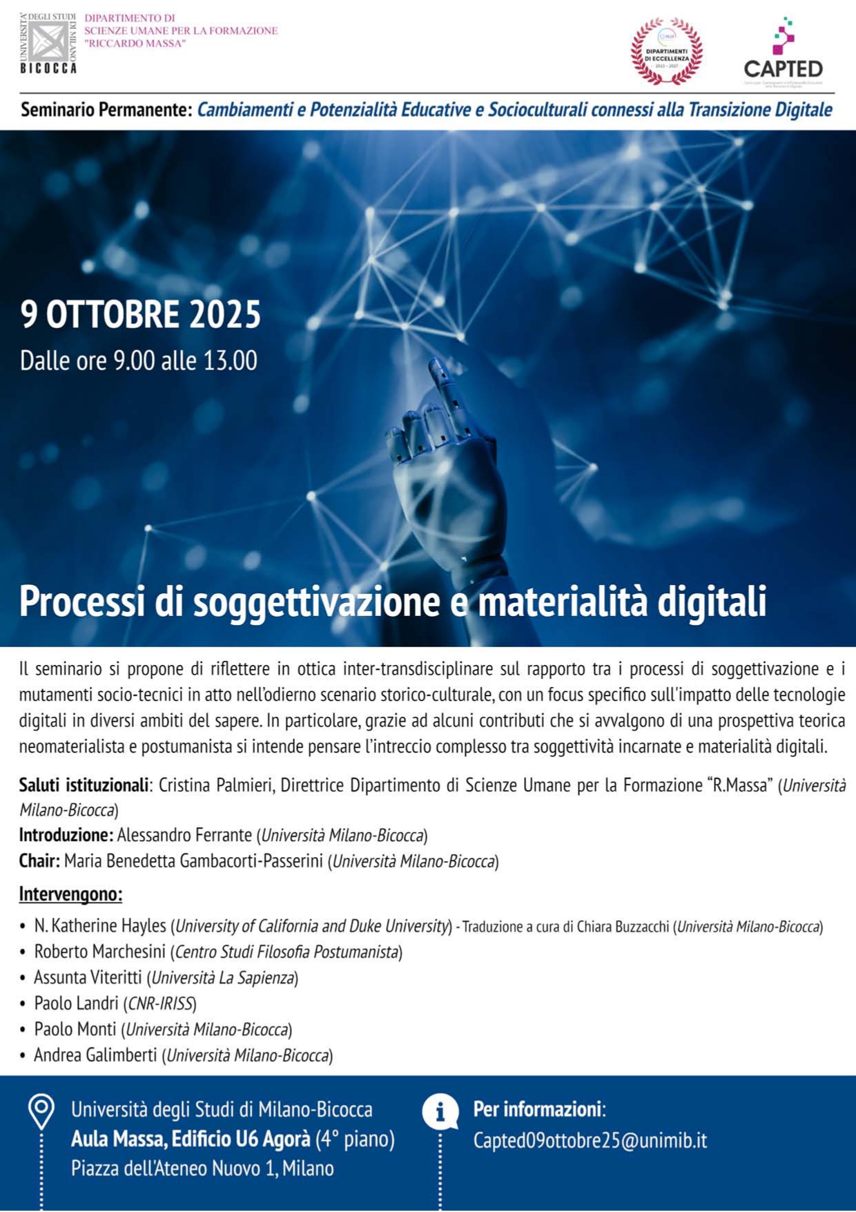 Seminario "Processi di soggettivazione e materialità digitali"