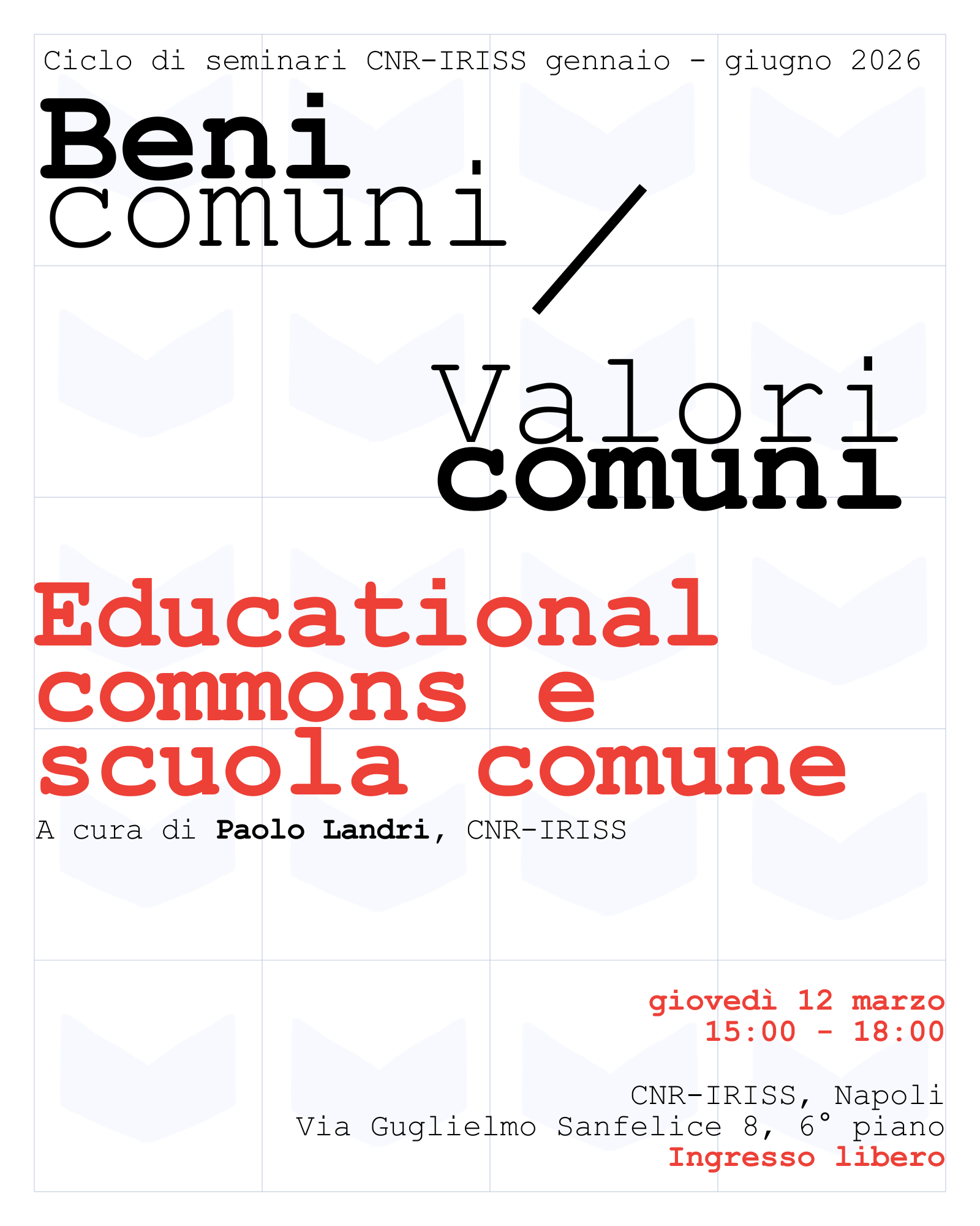 La scuola come bene comune: al Cnr-Iriss un seminario sugli educational commons